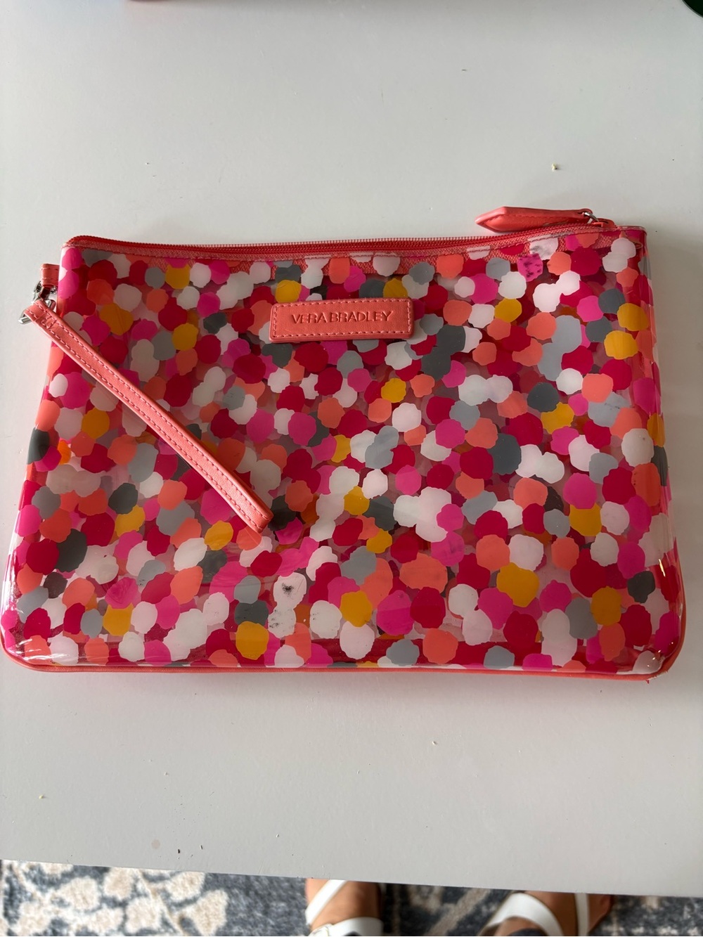 Vera Bradley Coral Pink Confetti Wristlet